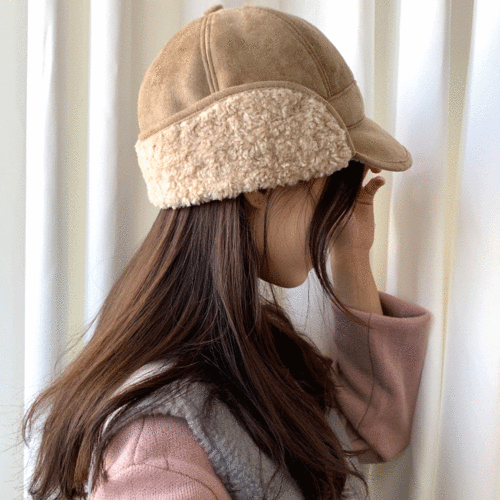 양털 무스탕 뽀글이 귀도리 모자 3color