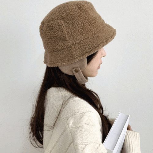 [당일출고] 나나 보이핏 뽀글이 군밤 귀달이 벙거지 겨울 방한 털 모자 2color