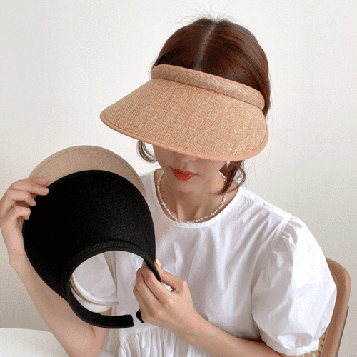 [당일출고/무배] 1+1 비앙카 자외선 차단 라탄 선캡 밀짚 라피아햇 여름 모자
