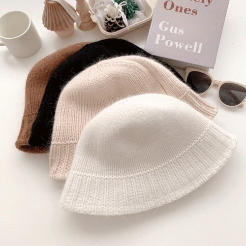 [무배/당일출고] 머쉬룸 앙고라 겨울 버킷햇  모자 퍼 무지 벙거지 4color