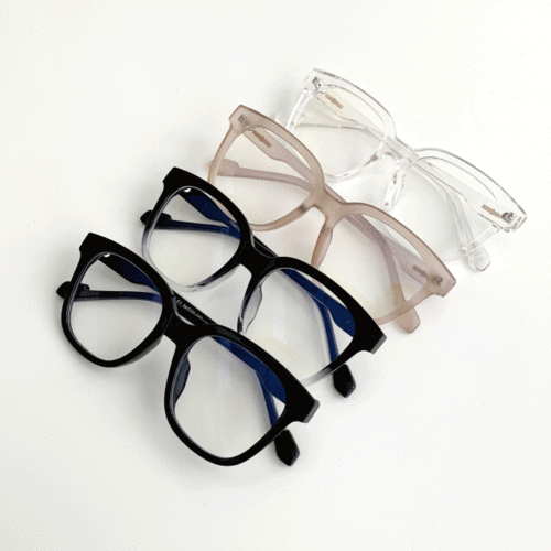 [무배] 스퀘어 뿔테 안경테 스트릿 커플 남녀공용 사각 투명 안경 4color