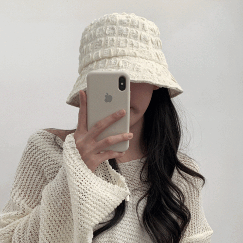[무배] 퐁퐁이 버킷햇 스트릿 엠보싱 소두핏 모자 3color